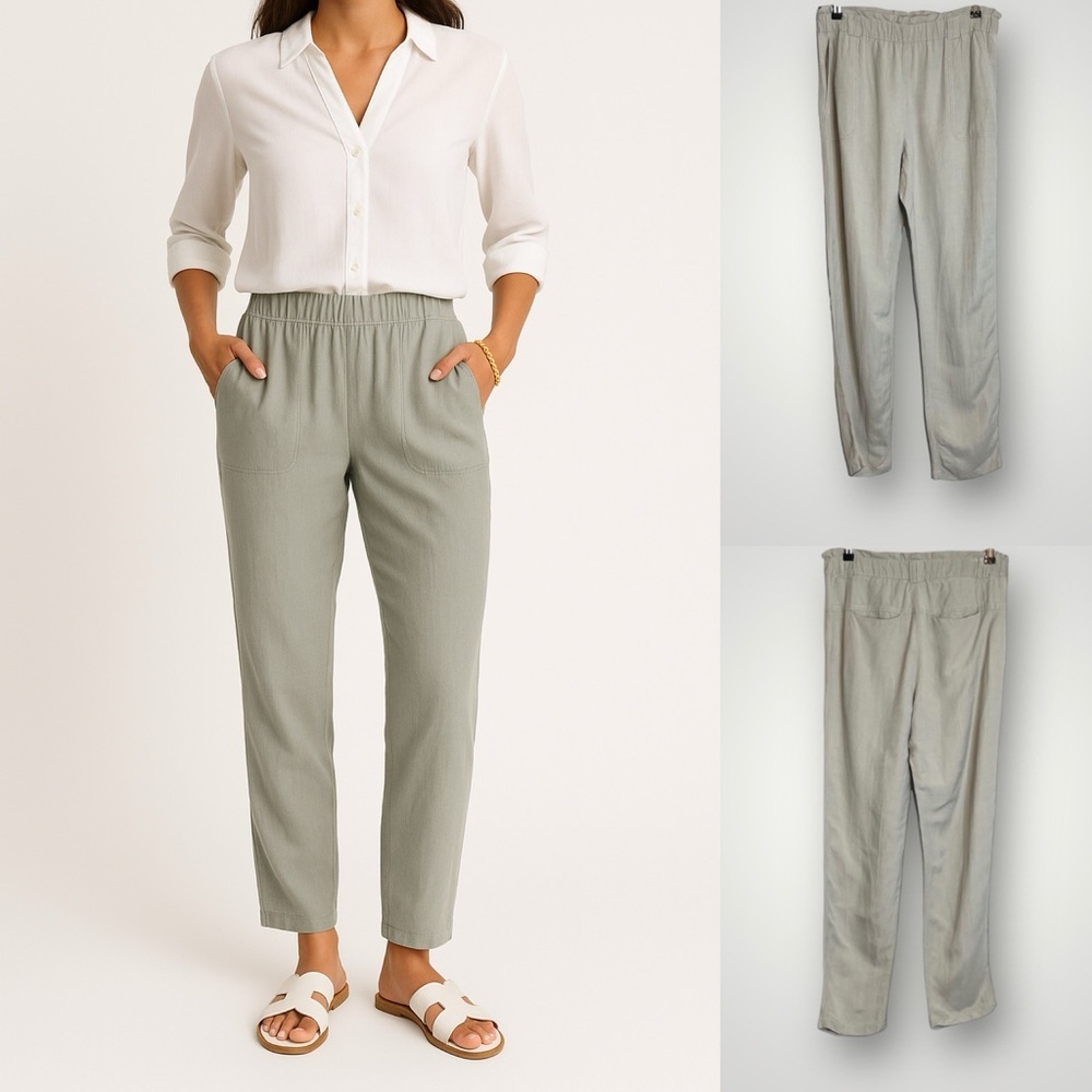 Anthropologie Cartonnier | Paperbag Pants Linen Blend Pockets NO BELT